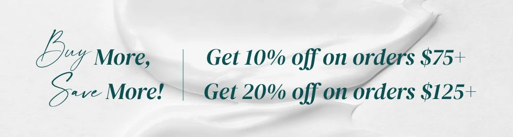 Promotional banner with text offering discounts on orders over $75 and $125.